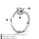 6 - Jianna 6.00 mm Cushion Smoky Quartz and Round Aquamarine 2 Stone Promise Ring 