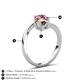 6 - Jianna 6.00 mm Cushion Smoky Quartz and Round Pink Tourmaline 2 Stone Promise Ring 