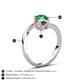 6 - Jianna 6.00 mm Cushion Smoky Quartz and Round Emerald 2 Stone Promise Ring 