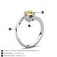 6 - Jianna 6.00 mm Cushion Smoky Quartz and Round Yellow Diamond 2 Stone Promise Ring 