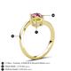 6 - Jianna 6.00 mm Cushion Lab Created Yellow Sapphire and Round Pink Tourmaline 2 Stone Promise Ring 