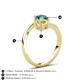 6 - Jianna 6.00 mm Cushion Lab Created Yellow Sapphire and Round London Blue Topaz 2 Stone Promise Ring 