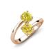 5 - Jianna 6.00 mm Cushion Lab Created Yellow Sapphire and Round Yellow Diamond 2 Stone Promise Ring 