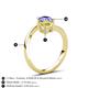 6 - Jianna 6.00 mm Cushion Lab Created Yellow Sapphire and Round Tanzanite 2 Stone Promise Ring 