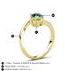 6 - Jianna 6.00 mm Cushion Lab Created Yellow Sapphire and Round Blue Diamond 2 Stone Promise Ring 