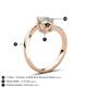 6 - Jianna 6.00 mm Cushion Smoky Quartz and GIA Certified Round Natural Diamond 2 Stone Promise Ring 