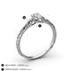 4 - Daisy Classic Round Lab Grown Diamond Floral Engraved Engagement Ring 