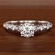 7 - Daisy Classic Round Lab Grown Diamond Floral Engraved Engagement Ring 