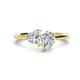 1 - Sasha GIA Certified Heart Shape Diamond & Pear Shape Forever One Moissanite 2 Stone Duo Ring 