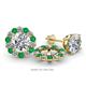 1 - Serena 2.00 mm Round Emerald and Diamond Jacket Earrings 