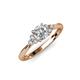 3 - Eve Signature 1.27 ctw IGI Certified Lab Grown Diamond Round (6.50 mm) & Natural Diamond (2.20 mm) Engagement Ring 