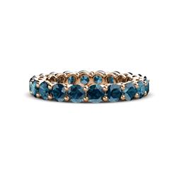 Tiffany Blue Diamond Eternity Band Blue Diamond Shared Prong Eternity Band with Side Gallery Work Carat tw Carat tw in K Rose Gold