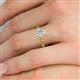 5 - Daisy Classic 0.80 ctw (5.80 mm) Round Lab Grown Diamond (VS1/F) Floral Engraved Engagement Ring 