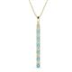 1 - Stephanie 0.26 ctw (1.80 mm) Round Natural Diamond and Blue Topaz Vertical Pendant Necklace 