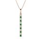 1 - Stephanie 0.25 ctw (1.80 mm) Round Natural Diamond and Emerald Vertical Pendant Necklace 