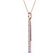 2 - Stephanie 0.30 ctw (1.80 mm) Round Natural Diamond and Tanzanite Vertical Pendant Necklace 