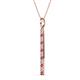 2 - Stephanie 0.25 ctw (1.80 mm) Round Natural Diamond and Pink Tourmaline Vertical Pendant Necklace 