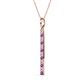 2 - Stephanie 0.25 ctw (1.80 mm) Round Natural Diamond and Amethyst Vertical Pendant Necklace 