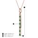 4 - Stephanie 0.25 ctw (1.80 mm) Round Natural Diamond and Emerald Vertical Pendant Necklace 