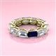 3 - Beverly 6.70 ctw (6x4 mm) GIA Certified Emerald Cut Natural Diamond and Blue Sapphire Eternity Band 
