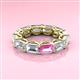 3 - Beverly 6.60 ctw (6x4 mm) GIA Certified Emerald Cut Natural Diamond and Pink Sapphire Eternity Band 