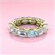 3 - Beverly 6.50 ctw (6x4 mm) GIA Certified Emerald Cut Natural Diamond and Aquamarine Eternity Band 