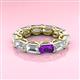 3 - Beverly 6.60 ctw (6x4 mm) GIA Certified Emerald Cut Natural Diamond and Amethyst Eternity Band 