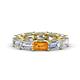 1 - Beverly 6.55 ctw (6x4 mm) GIA Certified Emerald Cut Natural Diamond and Citrine Eternity Band 