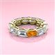 3 - Beverly 6.55 ctw (6x4 mm) GIA Certified Emerald Cut Natural Diamond and Citrine Eternity Band 