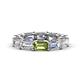 1 - Beverly 6.70 ctw (6x4 mm) GIA Certified Emerald Cut Natural Diamond and Peridot Eternity Band 