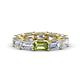 1 - Beverly 6.70 ctw (6x4 mm) GIA Certified Emerald Cut Natural Diamond and Peridot Eternity Band 