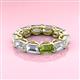 3 - Beverly 6.70 ctw (6x4 mm) GIA Certified Emerald Cut Natural Diamond and Peridot Eternity Band 