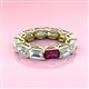 3 - Beverly 6.75 ctw (6x4 mm) GIA Certified Emerald Cut Natural Diamond and Rhodolite Garnet Eternity Band 