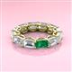 3 - Beverly 6.50 ctw (6x4 mm) GIA Certified Emerald Cut Natural Diamond and Emerald Eternity Band 