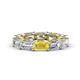 1 - Beverly 6.60 ctw (6x4 mm) GIA Certified Emerald Cut Natural Diamond and Yellow Sapphire Eternity Band 