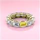 3 - Beverly 6.60 ctw (6x4 mm) GIA Certified Emerald Cut Natural Diamond and Yellow Sapphire Eternity Band 