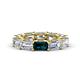 1 - Beverly 6.70 ctw (6x4 mm) GIA Certified Emerald Cut Natural Diamond and London Blue Topaz Eternity Band 