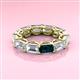 3 - Beverly 6.70 ctw (6x4 mm) GIA Certified Emerald Cut Natural Diamond and London Blue Topaz Eternity Band 