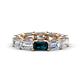 1 - Beverly 6.70 ctw (6x4 mm) GIA Certified Emerald Cut Natural Diamond and London Blue Topaz Eternity Band 