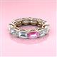 3 - Beverly 6.60 ctw (6x4 mm) GIA Certified Emerald Cut Natural Diamond and Pink Sapphire Eternity Band 