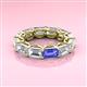 3 - Beverly 6.60 ctw (6x4 mm) GIA Certified Emerald Cut Natural Diamond and Tanzanite Eternity Band 