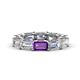 1 - Beverly 6.60 ctw (6x4 mm) GIA Certified Emerald Cut Natural Diamond and Amethyst Eternity Band 