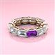 3 - Beverly 6.60 ctw (6x4 mm) GIA Certified Emerald Cut Natural Diamond and Amethyst Eternity Band 