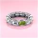 3 - Beverly 6.70 ctw (6x4 mm) GIA Certified Emerald Cut Natural Diamond and Peridot Eternity Band 