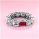 3 - Beverly 6.60 ctw (6x4 mm) GIA Certified Emerald Cut Natural Diamond and Ruby Eternity Band 