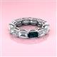 3 - Beverly 6.70 ctw (6x4 mm) GIA Certified Emerald Cut Natural Diamond and London Blue Topaz Eternity Band 