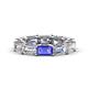 1 - Beverly 6.60 ctw (6x4 mm) GIA Certified Emerald Cut Natural Diamond and Tanzanite Eternity Band 