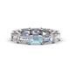 1 - Beverly 6.50 ctw (6x4 mm) GIA Certified Emerald Cut Natural Diamond and Aquamarine Eternity Band 