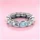 3 - Beverly 6.50 ctw (6x4 mm) GIA Certified Emerald Cut Natural Diamond and Aquamarine Eternity Band 