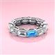 3 - Beverly 6.70 ctw (6x4 mm) GIA Certified Emerald Cut Natural Diamond and Blue Topaz Eternity Band 